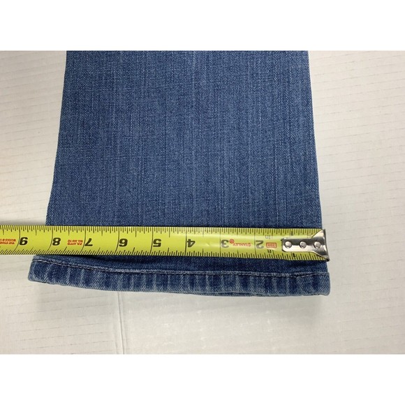 Genuine Volcom juniors size 3 Boot Cut blue jeans decorated back pockets - Picture 11 of 12